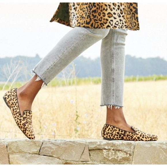Birdies Cheetah Leopard Calf Hair Starling Slip On Loafer Flat Shoes Size 7 - Picture 3 of 11